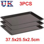 3Pcs Baking Tray Non Stick Oven Tray Baking Trays Oven Roasting 37.5x25.5x2.5cm