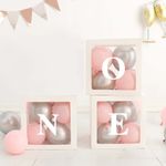 3Pcs Transparent Balloon Boxes First Birthday Party Decorations for Babies