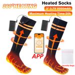 Electric APP Heated Sock Foot Winter Warmer Sock with2*Battery Thanksgiving Gift