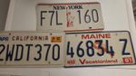 Vintage USA Number Plate Collection California New York Maine 1991/1992