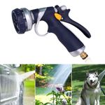 Garden Hose Nozzle Head Sprayer 9 Spray Patterns High Pressure Metal Water Gun