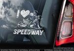 I Love Speedway - Car Window Sticker -  Coventry Bees Motorbike Racing - TYP2