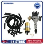 Rover V8 35D Distributor ignition coil and black 8mm HT Leads 3.5 3.9 4.2L