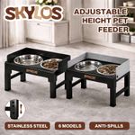 Skylos Raised Dog Bowl On Stand Large Dog Feeding Station Stainless Steel Double