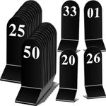 Remerry 50 Pc Acrylic Table Numbers 1-50 Double Sided Wedding Restaurant BLACK