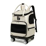 Detachable Wheeled Pet Carrier Backpack – Large Ventilated Space for Pets,15lbs