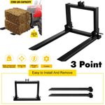 Heavy Duty 3 Point Hitch Pallet Forks Tractor Forklift Attachment Steel 1000KG 