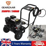 HEAVY DUTY PRESSURE WASHER POWER JET CLEANER PETROL 3500PSI / 240BAR & 5 NOZZLES