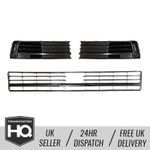 T6 3-Piece Front Grill Gloss Black with Gloss Black Trims - No PS + Radar