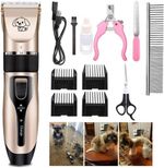 Pet Dog Cats Cordless Electric Grooming Clipper Low Trimmer Kit Noise Shaver UK