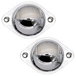 2x Universal LED License Number Plate Light Car Truck Trailer Electroplate Shell