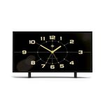 Newgate® Wideboy Alarm Clock - Black Retro Matching Arabic Dial Silent Quartz