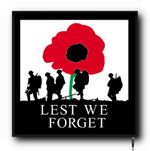 LEST WE FORGET Truck Cab 24/12v Interior LED Light Illuminated sign Board lorry