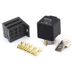  12V 4 Pin 40 Amp Normally Open Automotive Relay with Mounting Base & Terminals