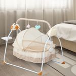 25KG Electric Bluetooth Auto-Swing Cot Baby Cradle Crib Infant Bed Rocking Chair