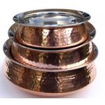 Authentic Traditional Indian Hammered Copper Curry Balti Dish / Handi 5, 6, 7"
