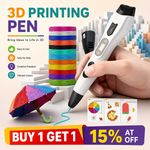 3D Printing Pen Starter Kit Birthday Gift for Kids Doodle Set with 12 Colors PLA