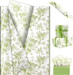 20 Sheets Retro Floral Tissue Paper, 50 x 35cm Floral Print Wrapping Tissue for