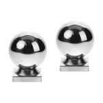 Stainless Steel Handrail Ball with Silver Guardrail Post Cover for Home