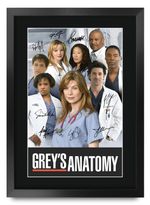 Greys Anatomy Excellent Gift Ideas Printed Framed Autograph Poster for TV Fans