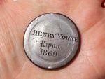 1869 Hand Engraved HENRY YORKE RIPON on GIII Cartwheel 1d  #CL32