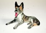 Vintage Porcelain Large Resting Alsatian German Shepherd Dog Figurine