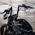 10" Rise 1 Inch Ape Hanger Z-Bar Handlebar For Harley Street Dyna Bob Road King