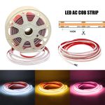 Hard Wiring LED COB AC Strip Light Seamless IP65 220V-240V 10mm Wide 10cm/Cut