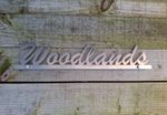 Woodlands Brush Script MT Font House Name Sign 500mm Mild Steel 3mm Thick