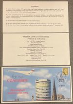 CONCORDE COVER,BIRMINGHAM,HAND SIGNED CAPTAIN BRYAN HAYES,20.10.03,NO 1 OF 1