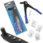 US PRO Pop Rivet Gun With 40 Rivets 2.4mm, 3.2mm, 4.0mm, 4.8mm Hand Riveter Tool