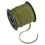 Faux Suede Leather Cord, 50 Yards 5mm Flat Suede Leather Lace [Army Green]
