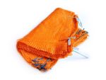 Orange Net Sacks with Drawstring Raschel Bags Mesh Vegetables Logs Kindling Wood