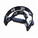 _Handheld Tambourine Double Row Handbell Ergonomic Handle Grip Tambourine For