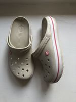 Crocband Clogs Size M8/W10 in Stucco/Melon Colour( Uk Mens7-womens 8)