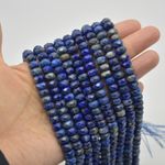 Lapis Lazuli FACETED Disc Beads - 8mm x 6mm, 15",  for Jewellery Making