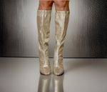 Vintage GoGo Boots 60s  Silver Metallic 🚀 Space Age Mod Size 8.5