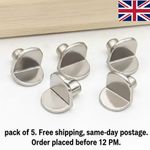 L-Shaped Shelf Support Studs for Fixing Wooden/Wardrobe Brackets (Pack of 5) 