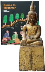 ANTIQUE BURMESE BUDDHA SHAN GILT WOOD MYANMAR TEMPLE FIGURE 1820-1860 28 cms
