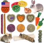 Bunny Toys, 21PCS Rabbit Chew Toys for Teeth, Guinea Pig Natural Treats ⭐️⭐️⭐️⭐️