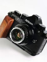 QR L Handle Hand Grip Wood Hanlde + Alloy Baseplate For Nikon ZF Camera Holder T