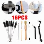 Espresso Coffee Machine Cleaning Brush Set Grinder Nylon Wooden Handle Tools