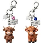 A Little Highland Cow for You Keychain Highland Cow Keychain Cute Animal Keyring