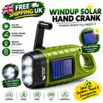 Wind Up Torch Solar Hand Crank LED flashlight super Bright Outdoor