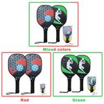T- Paddles Set Of 2 Wooden Rackets With Balls& Mesh