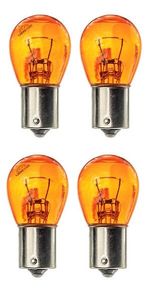 4 x 581 12V PY21W Amber Orange Indicator Car Bulbs BAU15S Off Set Pins