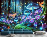Enchanted  Luminous Mushroom Gift Wallpaper Mural Removeable Washable Peel&Stick