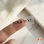 Personalised Clear Vinyl Sticker: Custom Text Label, Water Resistant