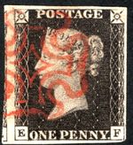 QV NICE USED 1D BLACK 4 NICE MARGINS PLATE 8.