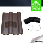 Double Roman Vent Roof Ventilation BROWN *FLEXIPIPE INCLUDED*